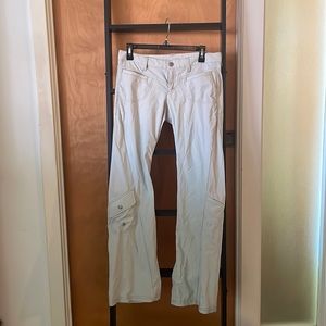 S, Beige, low-rise cargo pants!